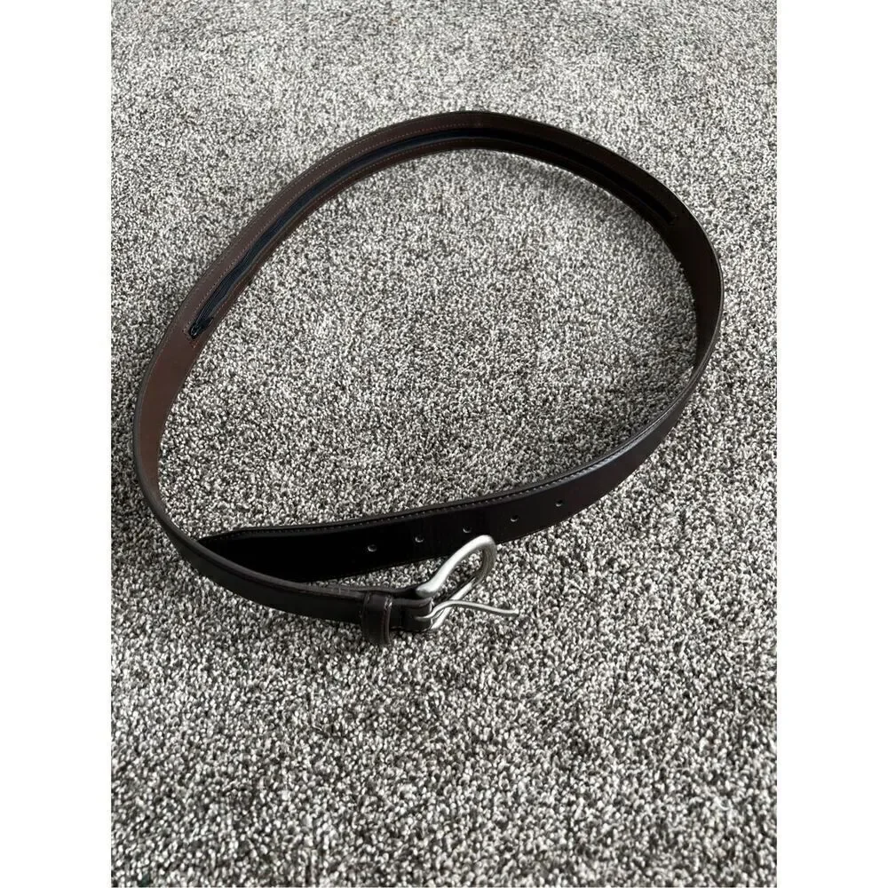 Thomas Bates size 44 Leather Money Belt with Zipper Pocket for Men | Genuine Lea